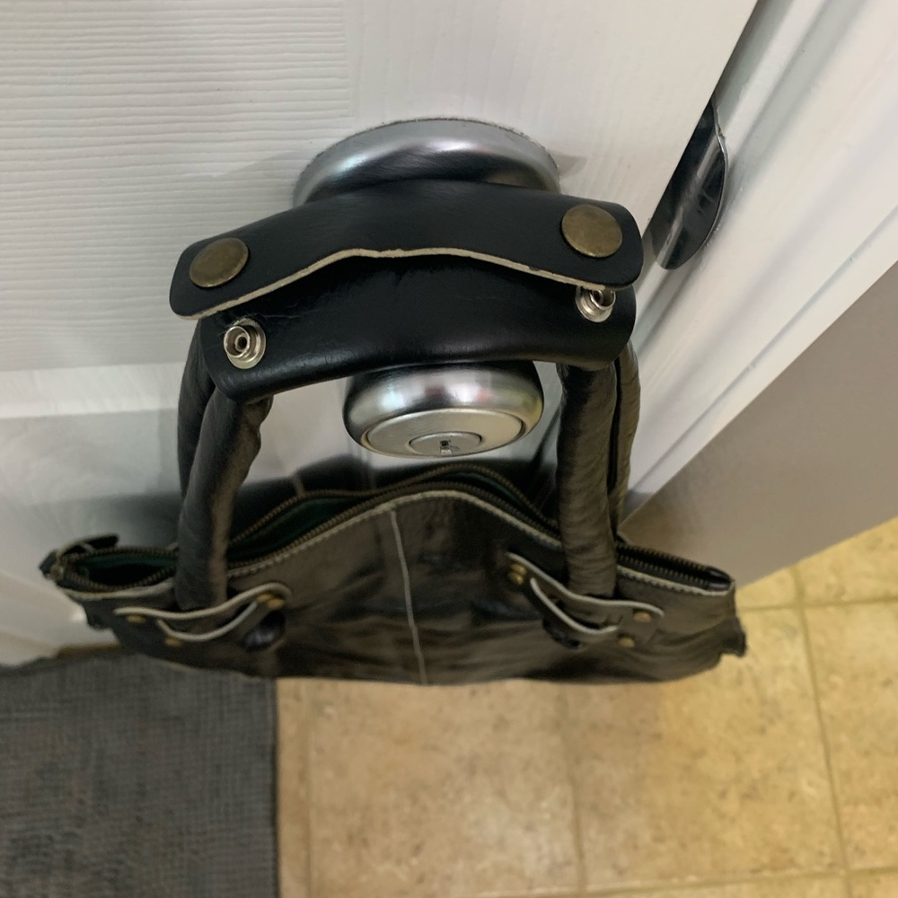 Black Leather Hobo Tote - image 4